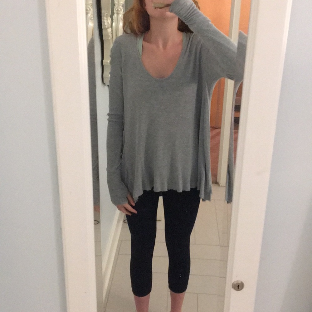 Free People Malibu High-Low Thermal Top Shirt